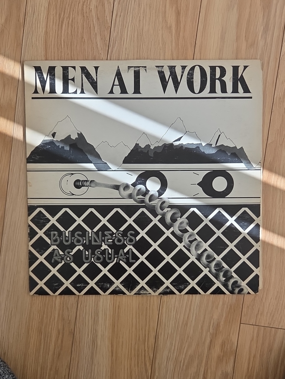 Men At Work "Business As Usual" Vinyl LP - Black & Cream Artwork